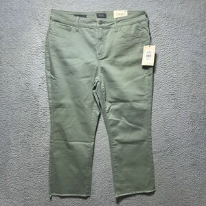 NYDJ MARILYN ANKLE Frayed Hems Lily Pad  Lift Tuck Jeans Size 16p Boho Preppy